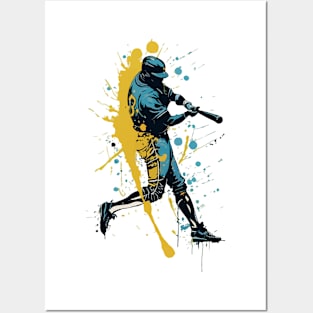 Baseball player silhouette Posters and Art